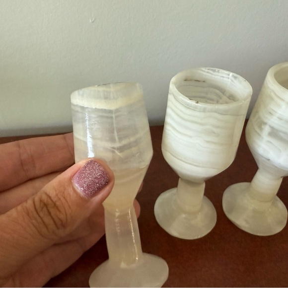 Five onyx vintage Egyptian shot glasses - Picture 2 of 5